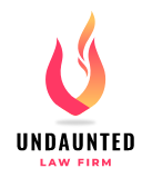 Undaunted Logo which is a flame in a U shape in radical red and orange